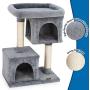 PAWBEE 33'' Cat Tree House - 2 Condos & 2 Sisal Scratching Posts - Cat Scratching Post Tower With Ex-Large Plush Perch - Cat Play Tower With Sturdy Base & Anti-Tip Strap - Large & Small Cats’ Cat Tower