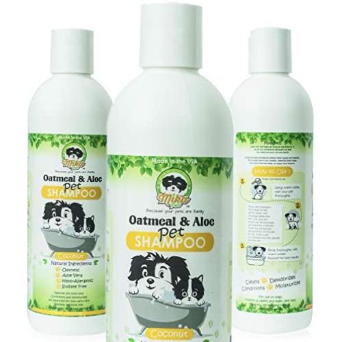 Dog Shampoo for Smelly Puppy, Cat, Small Pet - Natural Oatmeal for Dry Itchy Skin Dandruff Relief - Hypoallergenic with Aloe for Allergy Relief & Sensitive Skin at Bath Time - Best Dog Bath Deodorizer