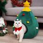 Gwekdo Cat Bed Christmas Tree 2-in-1 Tree Cat Nest,Cat Tent Cave Bed Indoor/Outdoor Warm Bed for Cat,Puppy Dog in Winter,Cozy Cat Condo House for Pet Lovers Xmas Gift(Large)