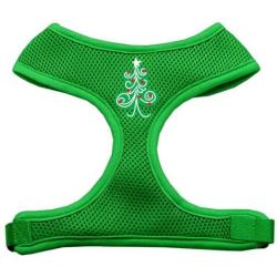 Mirage Pet Products Swirly Christmas Tree Screen Print Soft Mesh Dog Harnesses, Medium, Emerald Green