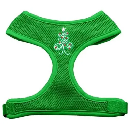 Mirage Pet Products Swirly Christmas Tree Screen Print Soft Mesh Dog Harnesses, Medium, Emerald Green Mirage Pet Products Swirly Christmas Tree Screen Print Soft Mesh Dog Harnesses, Medium, Emerald Green