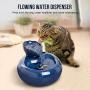 Intelligent Cat Water Fountain, Ceramic Ultra-quiet Pet Water Dispenser, Automatic Drinking Fountain for Cats and Dogs, Blue Pet supplies