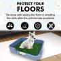 [DogCharge] Indoor Dog Potty Tray (Blue) with 2 Artificial Turf – with Protection Wall Every Side for No Leak, Spill, Accident - Keep Paws Dry and Floors Clean