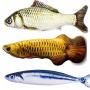 Tomcrazy 3PCS Simulation Fish Cats/Small Puppy Dogs Toys Catnip Pet Sets Doll Interactive Pets Toy Throw PP Cotton Plush Pillow Chew Bite Play Fetch Toy Grass carp Saury Arowana (3-Pack)