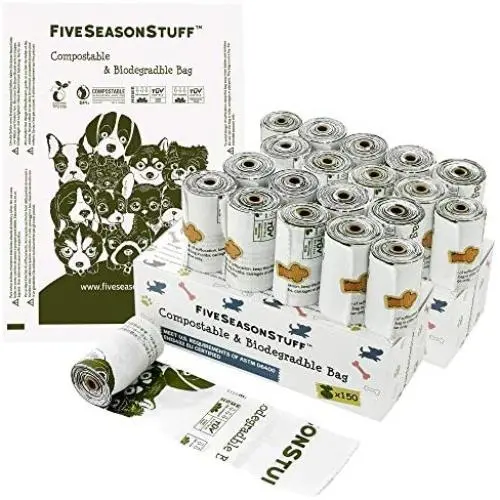 Biodegradable Poop Bags for Dogs | Zero Waste Compostable Dog Waste Bags (450 Count) Strong Leak-Proof | Unscented | ASTM 6400 Highest Rated Eco-Friendly (30 Rolls) — FiveSeasonStuff