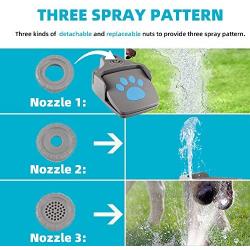 Dog Water Fountain Step On Dog Sprinkler Toy, Easy Paw Activated Drinking Pet Dispenser with 3-Pattern Spray Modes for Small Medium Large Dogs Happiness and Fun, Including 9.8ft Hose & 2-Way Splitter