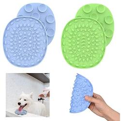 Youzeem Dog/Cat Slow Pet Feeder Food Bowl, Dog Licking Mat, Dog/Cat Bowl Mat to Relieve Anxiety, Meal Preparation Snack Mat, Dog Pet Food Mat Supplies, Dog Training Snack Food Mat (2 Pack)