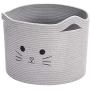 Geyecete cat Toy Box Storage Cotton Rope Pet Toy Storage Basket for cat Toys Perfect Bin for Cat Toys and Accessories