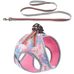 DYAprWu Air-mesh Dog Harness and Leash Set Step-in Vest Harness and Leash Set Escape-Proof Harness and Leash Set for Small Medium Dodgs and Cats