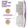 Poodle Pet Dog Combs for Grooming | 2 Pack | Stainless Steel Teeth Easily Remove Dirt | Proper Care Prevents Knots and Mats for Long and Short Haired Pets |Anti-Slip Comfort Grip Handle| Purple
