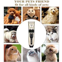 MroTech Dog Grooming Kit Clippers Rechargeable Cordless Cats Horse Grooming Clippers - Professional Pet Hair Clippers with Comb Guides for Dogs Cats Horses and Other House Animals Pet Grooming Kit