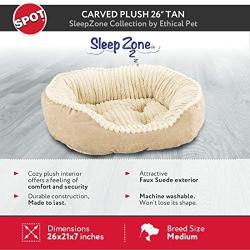 Ethical Pets Sleep Zone Carved Plush Pet Bed - Pet Bed for Cats and Small Dogs  -  Attractive, Durable, Comfortable, Washable. by SPOT