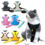 ocijf179 Pet Harness Adjustable Dog Cat Kitten Harness Puppy Vest Leash Chest Strap Set Pet Supplies - Black L
