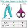 Dog Nail Clippers for Dogs Cats, Pet Nail Trimmer with LED Light to Avoid Over-Cutting Nails, Safe Professional Grooming Tools with USB Rechargeable, Built-in Nail File, Lock Switch