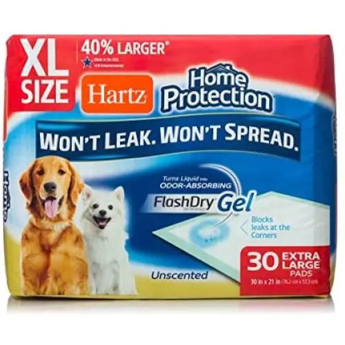 Hartz Home Protection Dog Pads for All Dog Sizes - Super Absorbent and Wont Leak: Odor Eliminating Lavender Scent, Unscented, and Quilted Plus Hartz Home Protection Dog Pads for All Dog Sizes - Super Absorbent and Wont Leak: Odor Eliminating Lavender Scent, Unscented, and Quilted Plus