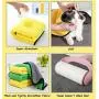 Kwispel Dog Bath Towel - Super Absorbent Microfiber Dog Towel for Small Medium Large Dogs and Cats, Yellow & Grey
