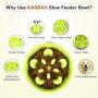 KASBAH Slow Feeder Dog Bowl, Anti-Gulping Dog Bowl Bloat Stop Water Dog Bowl for Small/Medium Dogs