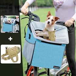 BARKBAY Tactical Dog Harness&Pet Carrier Bicycle Basket Bag Pet Carrier