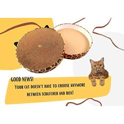 TAGO Cat Scratcher Pad for Indoor Cats Scratching 3-in-1 Cat Toys Round Cat Scratcher Cardboard Bed for Large Cats and Kitten Scratching Post