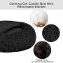 TR pet Calming Donut Dog Bed, Cozy Cat Cuddle Cave Dogs Beds with Removable Blanket, Soft Warming Fluffy Indoor Pets Bed for Small/ Medium/ Large Dogs Cats up to 150 lbs, Machine Washable