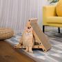 FUKUMARU 3 Sided Vertical Cat Scratching Post, Triangle Cat‘s Scratch Tunnels Toy, Scratcher Ramp for Kitten Play Exercise