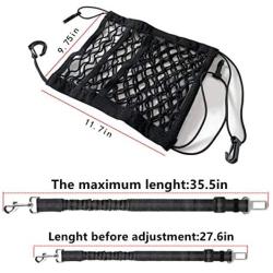 HDCBMCDDM-US Upgraded 3-Layer Car Dog Barrier and Dog Seat Belt, Auto Seat Net Organizer & Adjustable Pet Car Harness with Elastic Nylon Buffer for Small Medium Dogs and Cats