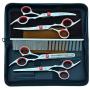 LFOZ Meisha 6.0'' Dog Grooming Scissors Set Stainless Steel Puppy Straight Curved Hair Scissors Thinning Clipper Animal Shears B0001A