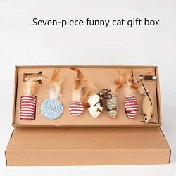 JKYP Pet Cat Stick 7-Piece Set Cat Toys Tease Cat Set Small Fish Wooden Rod Mouse Tease Cat Stick Cat Toy