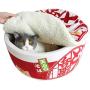 Foldable Cat Bed Pet House Contain Cushion, Instant Noodle Bowl Cat Nest with Lid, Non-Slip Soft Warm, Washable and Scratch-Resistant - for Cats and Small Dogs