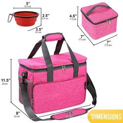 KOPEKS Dog Cat Pet Travel Bag Thermal Bag with Compartments Bowl and Drinker Foldable Travel Kit