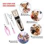 LACGO Dog Clippers, Professional Cordless Low Noise Rechargeable Grooming Trimmer Hair Electric Shaver Kit Pet Clippers with 4 Comb Guides Scissors for Dogs, Cats and Other Animals(1 Set)