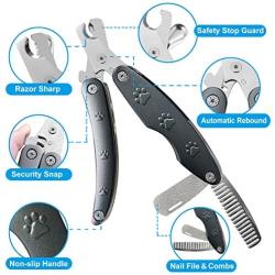 Dog Nail Clippers, Sharpest Dog Toenail Clippers Metal Handle with Safety Guard [Cut the Nails like Butter] for Large Medium Small Breed (>6 Lb) with Exquisite Box, Best Clippers for Thick Nail