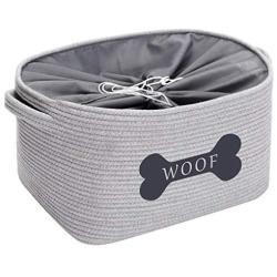 Morezi Cotton Rope Dog Toy Box Puppy Toy Basket Bin with Drawstring Closure - Perfect for Organizing Dog Toys, Blankets, Leashes, Towel, Coats, Diaper, Pet Pee Mat