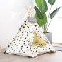 OTFTCWYP Pet Teepee Tent Dog Cat Toy House Portable Washable Pet Bed Star Pattern Not Contain Mat