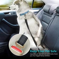 Upgraded Dog Seat Belt, Adjustable Pet Car Harness for Small Medium Large Dogs and Cats, Durable Reflective Pet Vehicle Safety Belt, with Elastic Nylon Buffer, Perfect for Travel and Daily Use (Black)