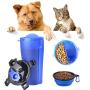 NACOCO 2 in 1 Dog Drinking Feeder Bottle Pet Food Folding Bowl Travel Portable Cup Drinker Water Dispenser for Dogs Cats