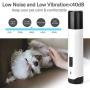 TwoEar Dog Nail Grinder and Clippers, 2-Speed, Quiet Safe Professional Pet Nail Trimmer, Painless Pet Nail Grinder, USB Rechargeable for Large Medium Small Dogs and Cats