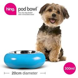 HING Pet Cat Dog Feeding Pod Bowl, 300 g, Small, Blue