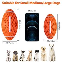 Squeaky Dog Toys for Aggressive Chewers: Rubber Puppy Chew Ball with Squeaker, Almost Indestructible Durable Interactive Pet Toy for Medium Large Breed Dogs Puppies