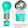 FULNEW Dog Water Bottle with Drinking Bowl 10.5 OZ 3 in 1 Multifunctional Portable Puppy Water Dispenser, Poop Shovel and Garbage Bag Storage for Pets Outdoor Walking, Hiking, Travel