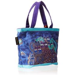 Laurel Burch Bag, 11 by 3 by 8-Inch, Indigo Cats