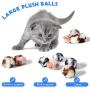 12 Pieces Large Plush Soft Artificial Fur Patch Puff Pom Balls Cat Toy Catnip Toy Balls, 2 Inches