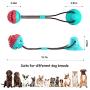 KUSSONLI Dog Chew Suction Cup Toys Tug of War Toy for Pet Aggressive chewers,Multifunction Interactive Rope Ball Toys with Teeth Cleaning and Food Dispensing Features,Molar Bite Squeaky Toys Red Blue