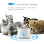 Rxan Cat Water Fountain Stainless Steel Top 2.4L Automatic Electric Pet Water Fountain Cat/Dog Drinking Dispenser with Filter