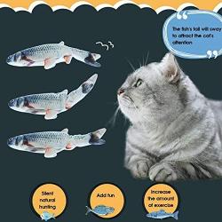 Running Pet Simulation Electric Doll Fish,Cat Kicker Fish Toy,Cat Catnip Toys,Flopping Fish Cat Toy, Cat Wagging Fish Fish Shape Doll Interactive Pets Pillow Chew Bite Supplies (USB Charging)