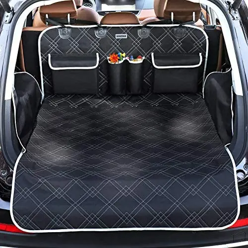 BRONZEMAN Pet Cargo Cover Liner for SUV and Car,Non Slip,Waterproof Dog Seat Cover Mat for Back Seat Trucks/SUV with Bumper Flap Protector,Large Size Universal Fit BRONZEMAN Pet Cargo Cover Liner for SUV and Car,Non Slip,Waterproof Dog Seat Cover Mat for Back Seat Trucks/SUV with Bumper Flap Protector,Large Size Universal Fit