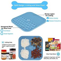 KILIN Dog Lick Mat, Pet Slow Treat Dispensing Mat,Fun Alternative to Slow Feeder Dog Bowls,Calming Mat for Dog Anxiety Relief, Dog Lick Pad with Suction Perfect for Bathing,Grooming,and Training.