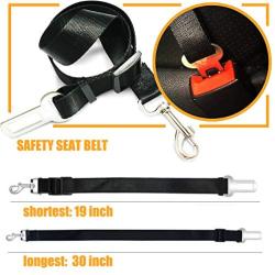 Musonic Dog Safety Vest Harness with Safety Belt for Most Car, Travel Strap Vest with Car Seat Belt Lead Adjustable Lightweight and Comfortable Black for Small Medium Large Dogs