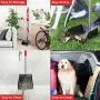 QiMH Upgraded Dog Pooper Scooper, Adjustable Long Handle Stainless Metal Pet Poop Tray and Rake Set for Small Medium Dogs, Dog Waste Removal Bin Rake Great for Grass, Street, Gravel