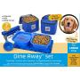 Mobile Dog Gear, Dine Away Dog Travel Bag for Medium and Large Dogs, Includes Lined Food Carriers and 2 Collapsible Dog Bowl, Collapsible Scooper and Placemat, Royal Blue